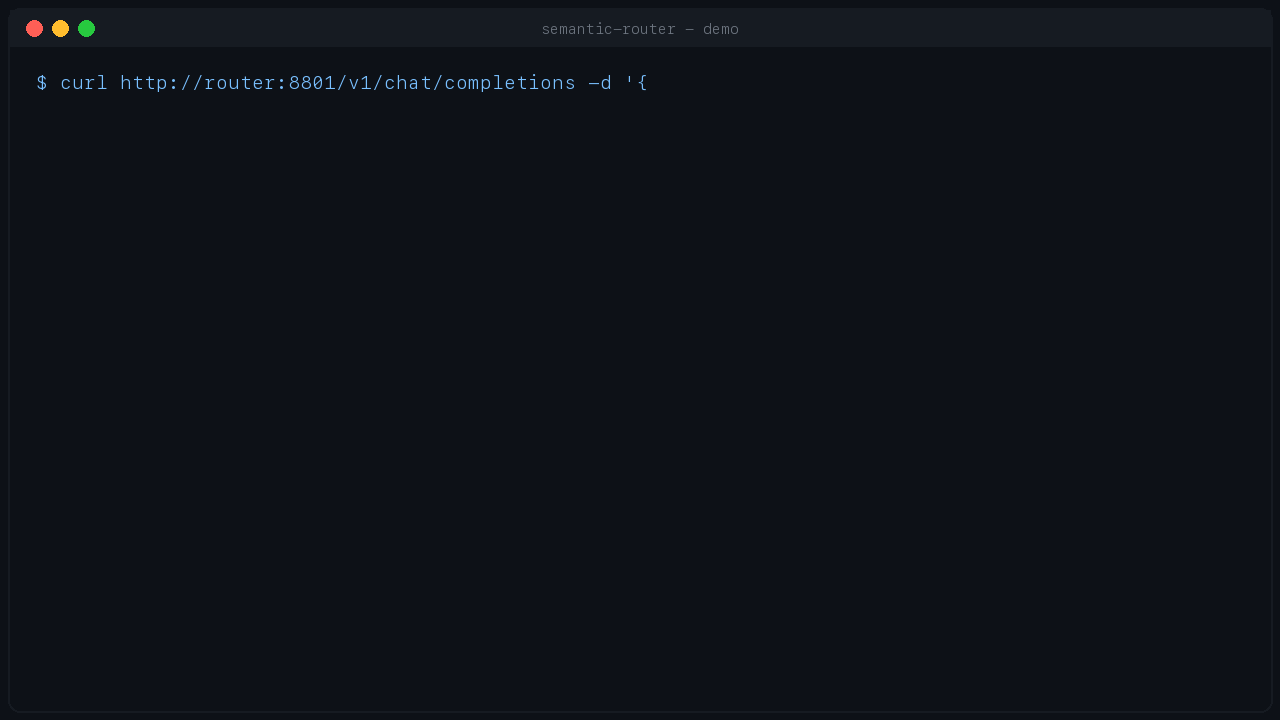 Live demo: request routed, response intercepted, spans flagged and typed